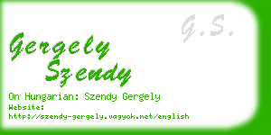 gergely szendy business card